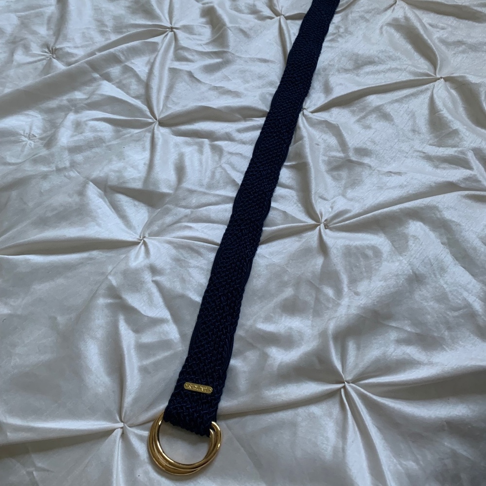 Lauren Ralph Lauren Navy Blue Crochet Belt sz L
